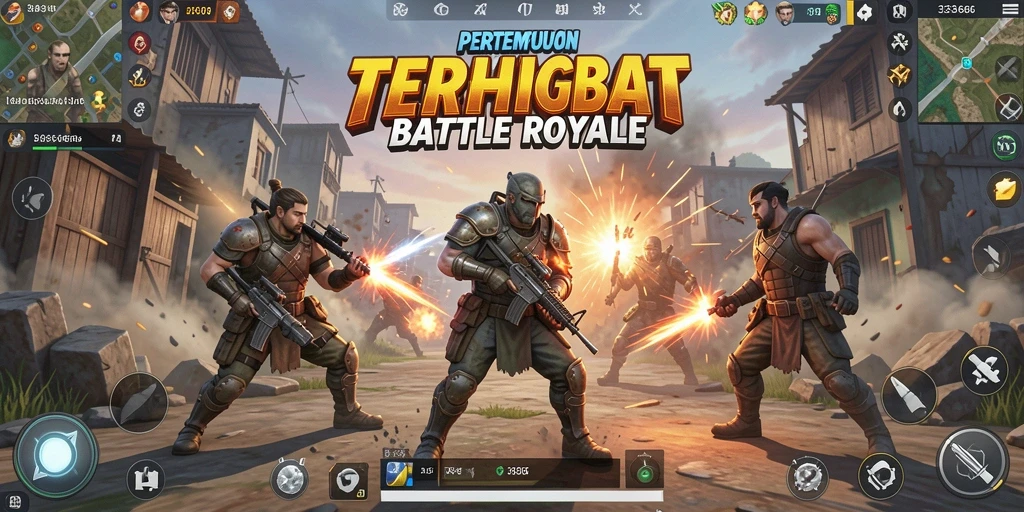 Tampilan epik pertempuran dalam game Battle Royale 333666.