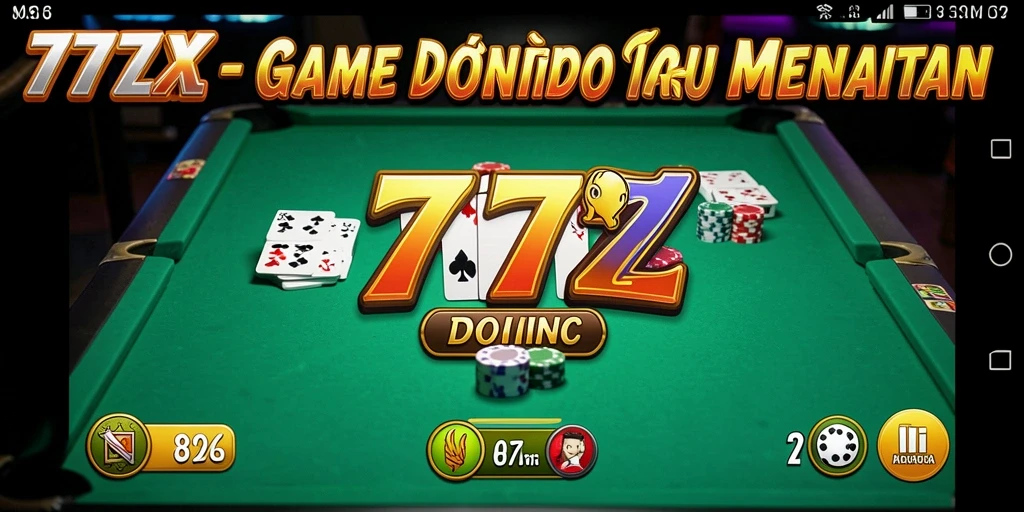 Screenshot gameplay Domino 777ZX menampilkan aksi seru dan kompetitif.
