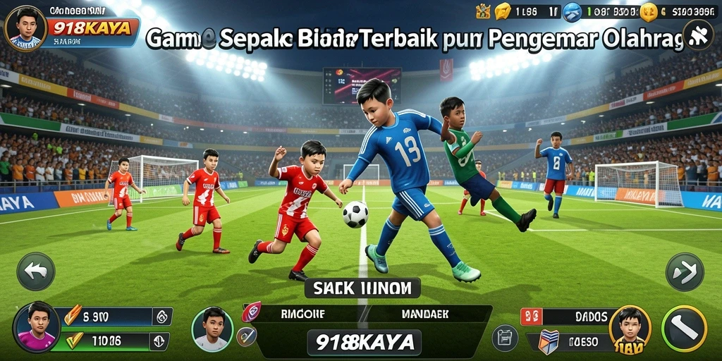 Tampilan gameplay 918KAYA yang dinamis dan seru saat pertandingan sepak bola.