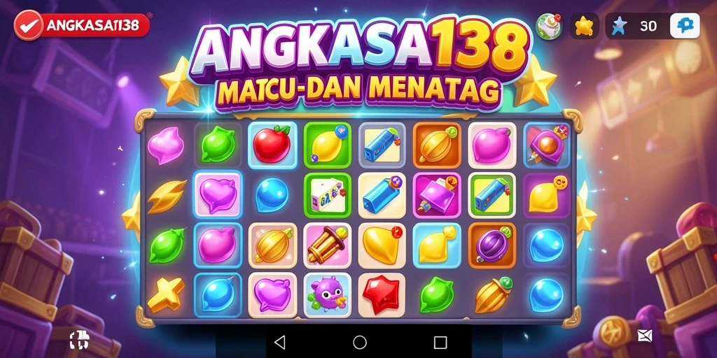 Tampilan permainan Match-3 yang seru dan penuh warna.