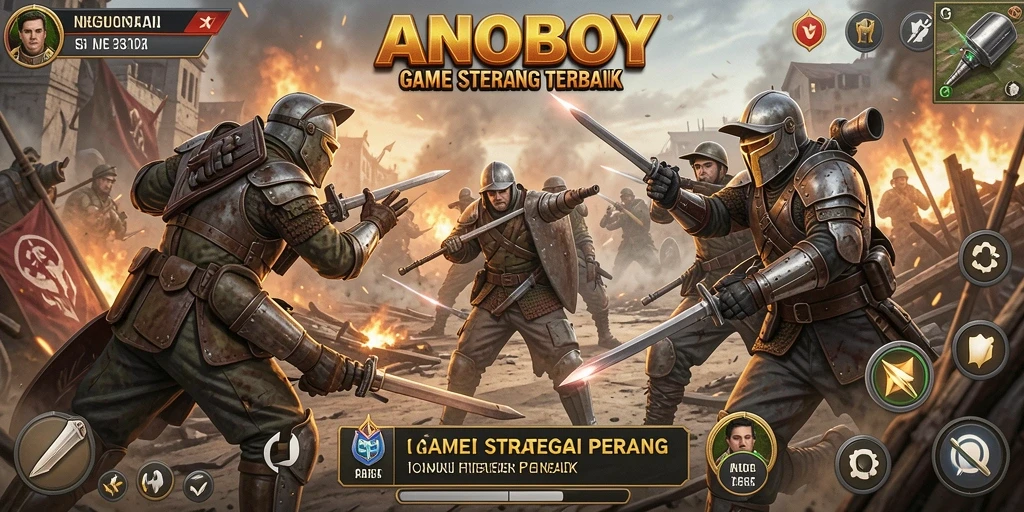 Screenshot gameplay ANOBOY menampilkan strategi yang mendebarkan.