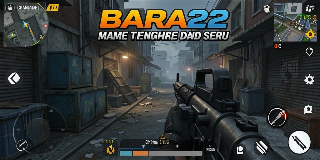 Screenshot gameplay BARA22 menampilkan aksi menegangkan dalam pertempuran TPS.