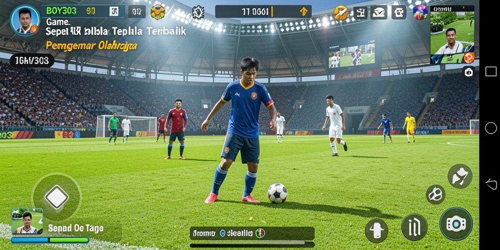 Screenshot gameplay BOY303 menampilkan serunya pertandingan sepak bola.