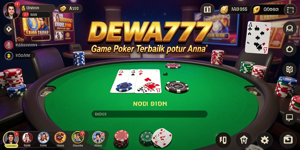 Tampilan gameplay Poker yang menarik dan mengasyikkan di DEWA777.