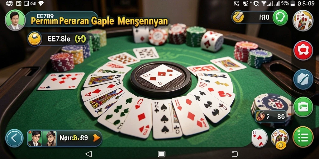 Tampilan gameplay Gaple yang seru dan menarik di EE789.
