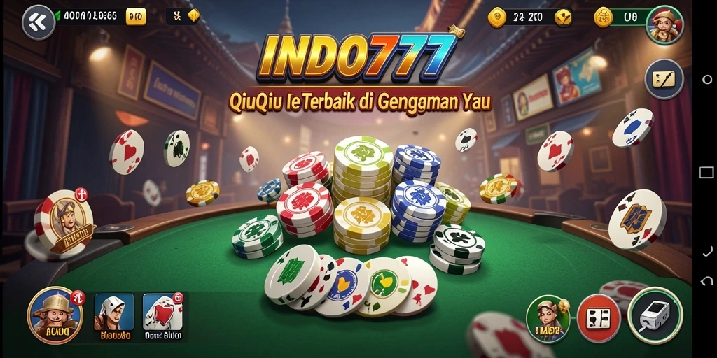 Screenshot utama INDO777 menampilkan momen gameplay QiuQiu yang mendebarkan.