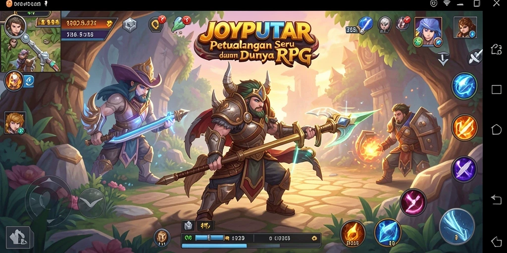 Tampilan gameplay JOYPUTAR dalam aksi petualangan RPG.