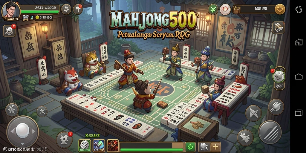 Screenshot gameplay MAHJONG500 yang menunjukkan aksi seru dalam RPG.