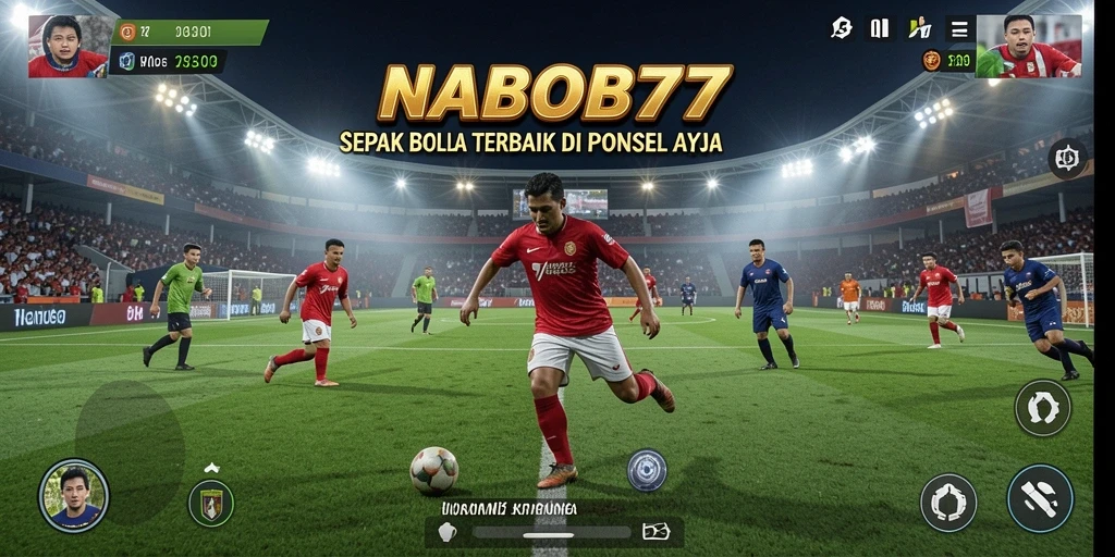 Tampilan screenshot utama NABOB77 dengan aksi sepak bola yang mendebarkan.