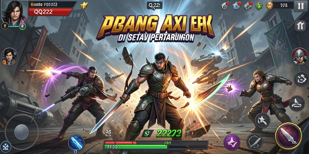 Tampilan gameplay action yang mendebarkan di QQ222.