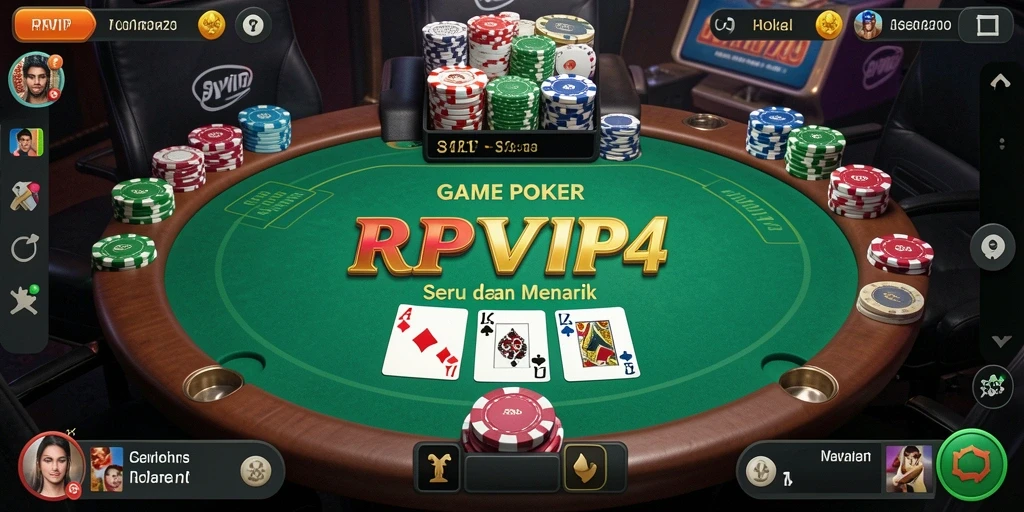 Screenshot gameplay RPVIP4 menampilkan serunya permainan poker.
