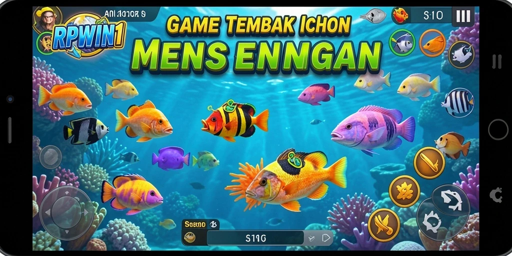 Screenshot menunjukkan aksi seru tembak ikan di RPWIN1.