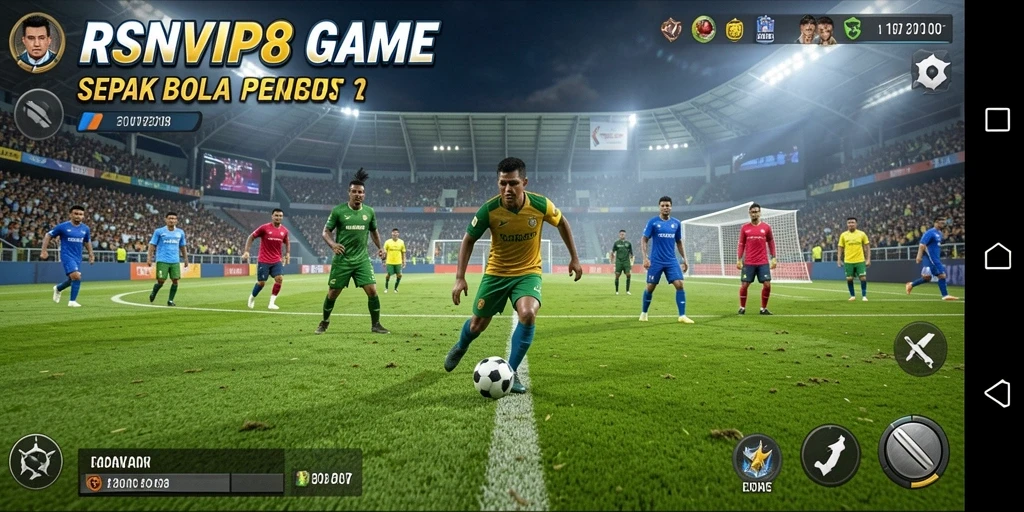 Tampilan gameplay menarik dalam RSNVIP8 yang menampilkan aksi sepak bola.