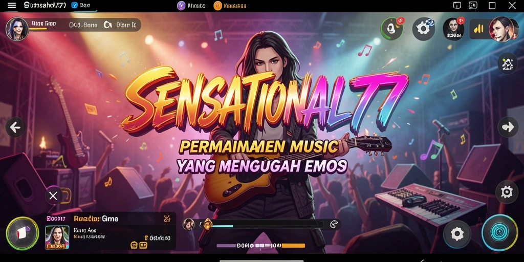 Screenshot gameplay SENSATIONAL77 yang menampilkan keseruan bermain musik.