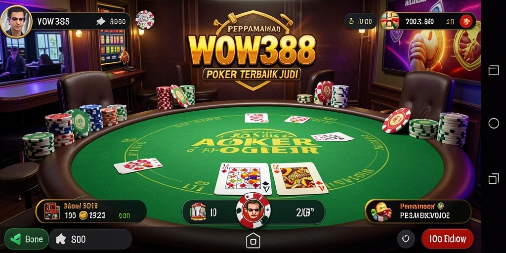 Tampilan gameplay WOW388 dengan suasana Poker yang mendebarkan.