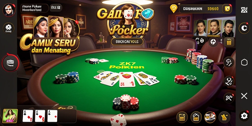 Screenshot gameplay ZK7 yang menunjukkan aksi seru bermain Poker.